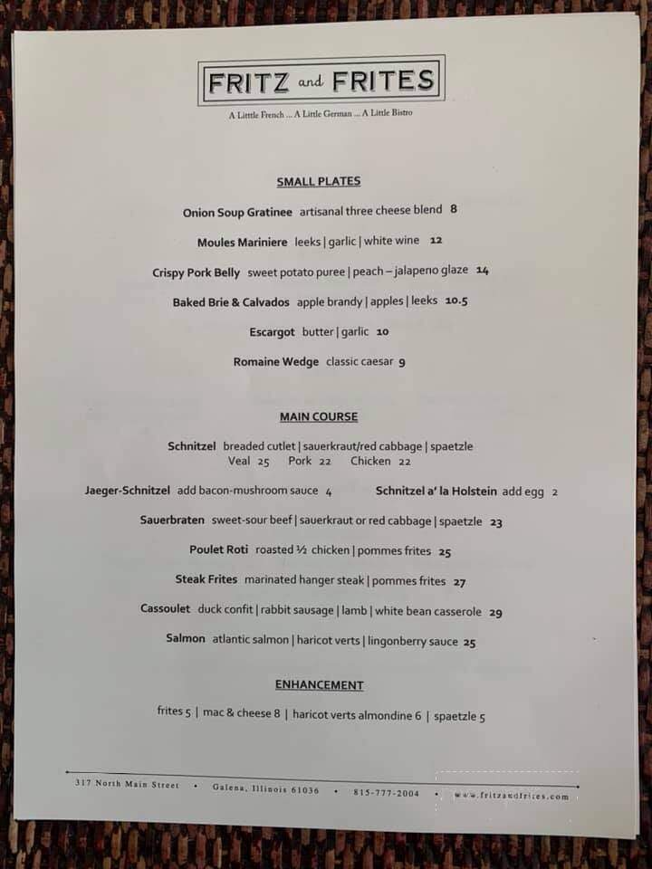 Fritz and Frites - Galena, IL menu_pic