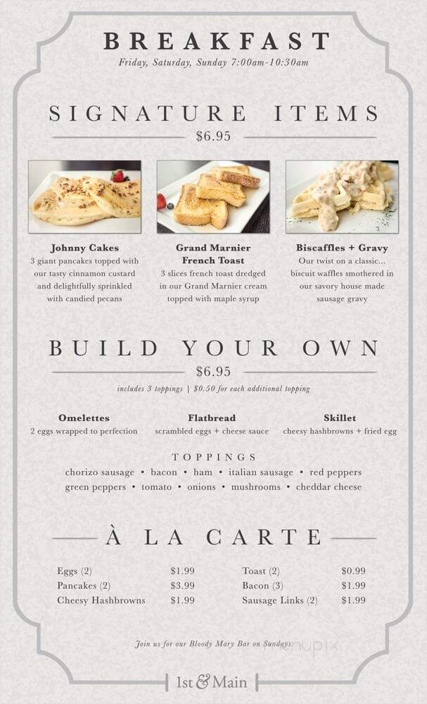 1st & Main - Dubuque, IA menu_pic