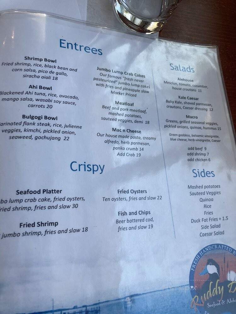 Ruddy Duck Grill - Piney Point, MD menu_pic