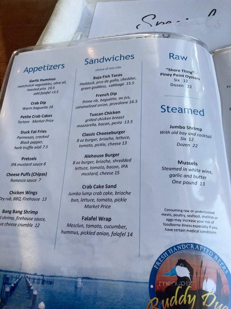Ruddy Duck Grill - Piney Point, MD menu_pic