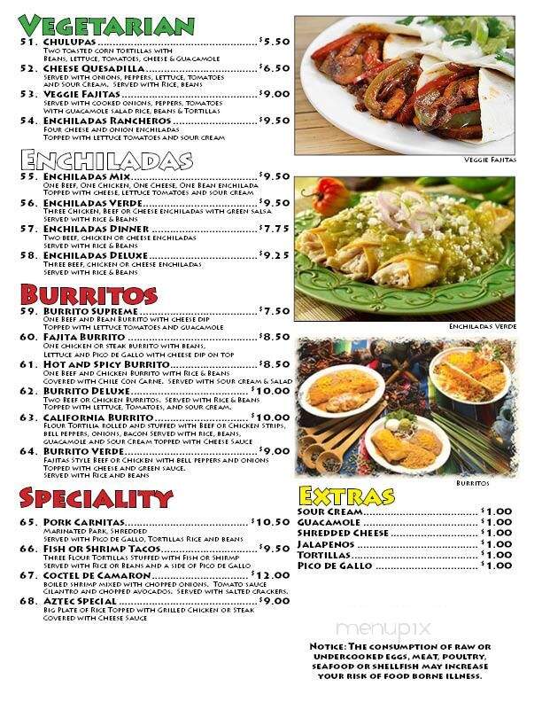 El Rio - Marianna, FL menu_pic