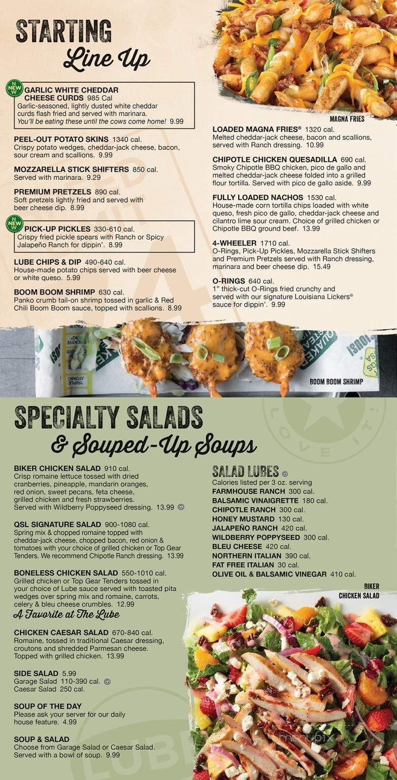 Quaker Steak & Lube - York, PA menu_pic