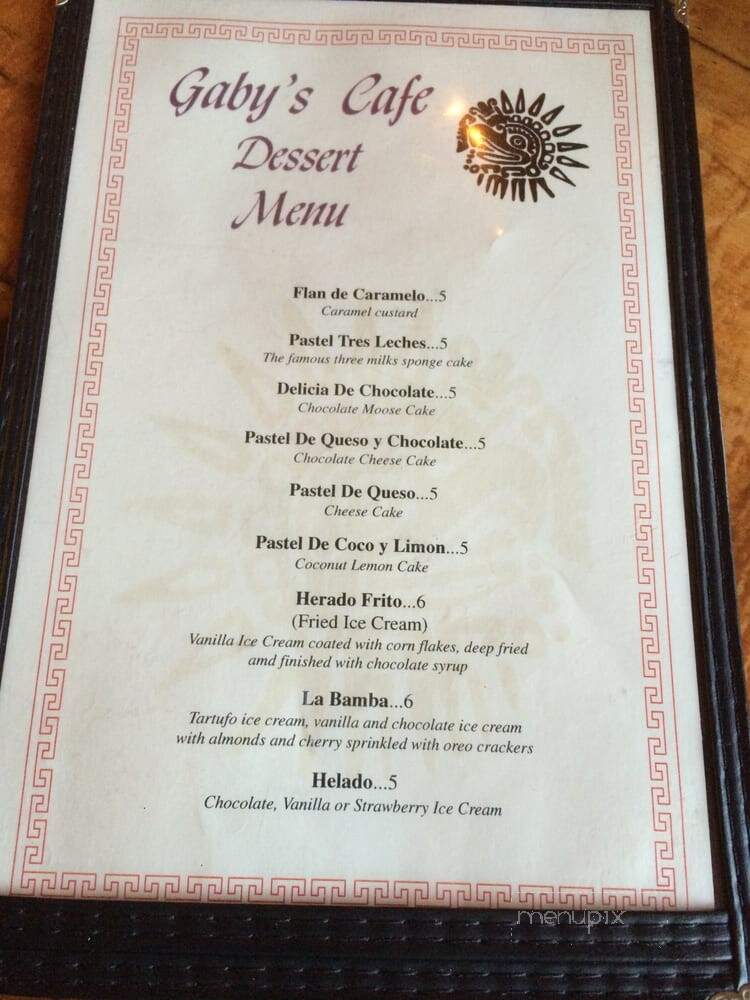 Gaby's Cafe - Ellenville, NY menu_pic