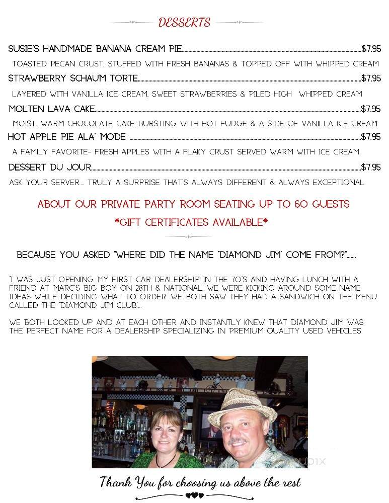 Stoneridge Inn Supper Club - Hales Corners, WI menu_pic
