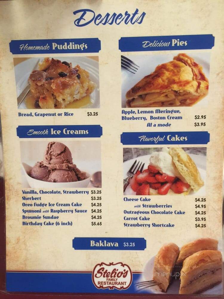 Stelios Family Restaurant - N Billerica, MA menu_pic