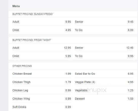 Heritage House - Moss Point, MS menu_pic