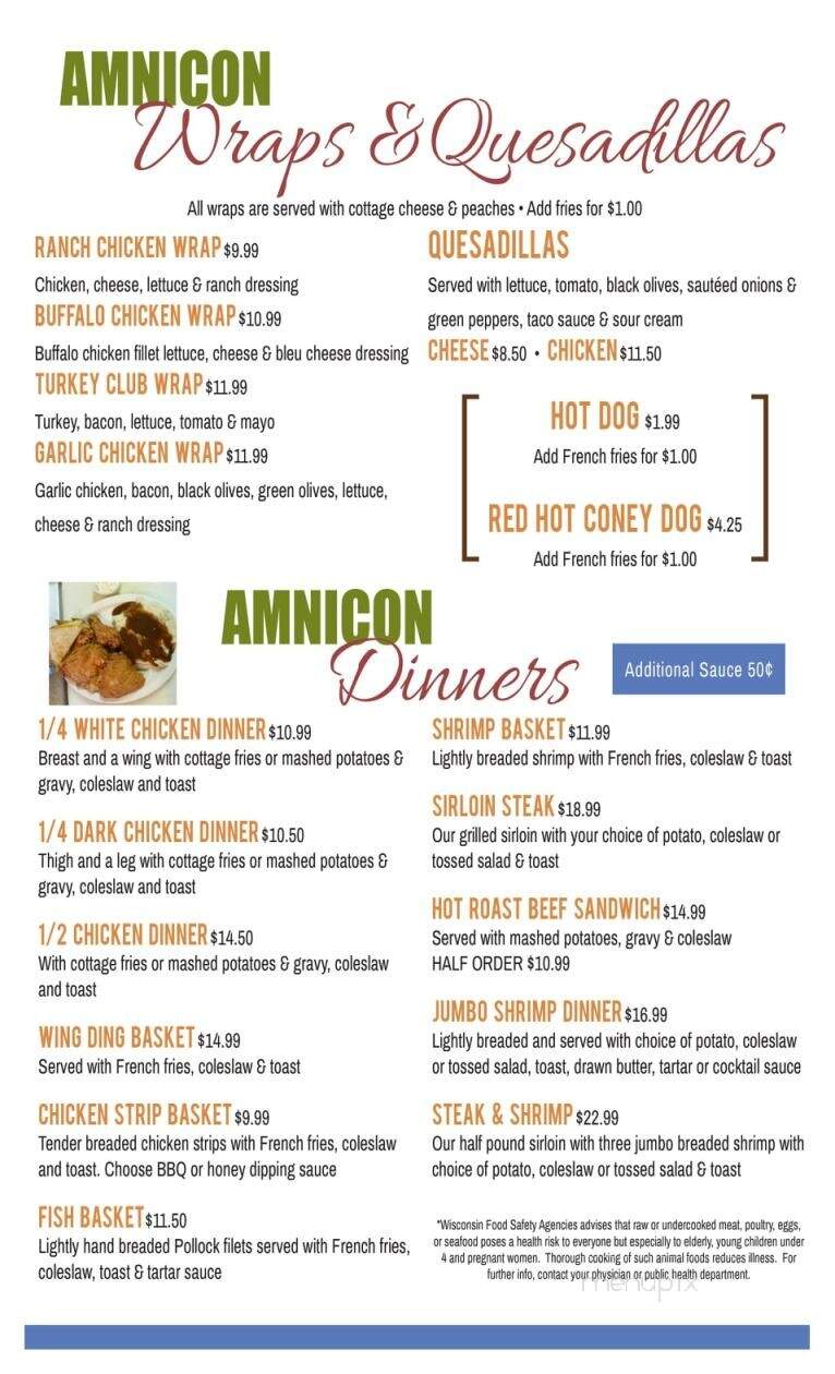 Amnicon Bar - Superior, WI menu_pic