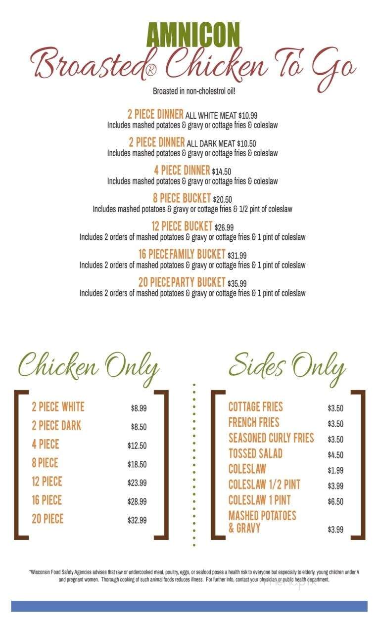 Amnicon Bar - Superior, WI menu_pic