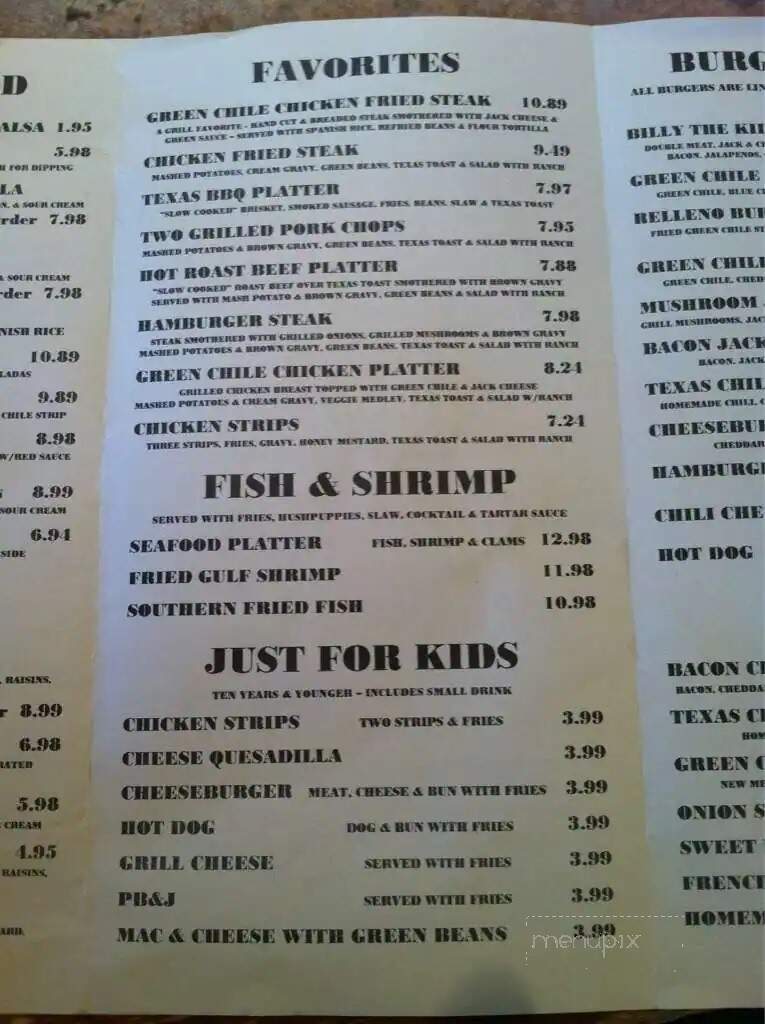 Lincoln County Grill - Ruidoso, NM menu_pic
