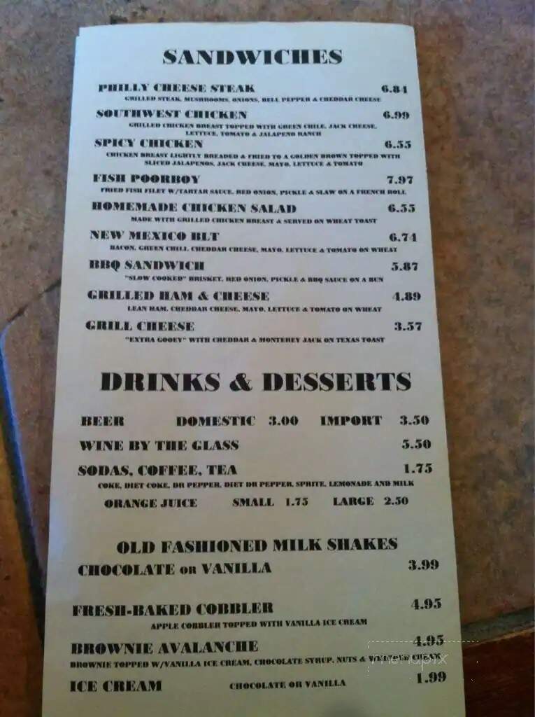 Lincoln County Grill - Ruidoso, NM menu_pic