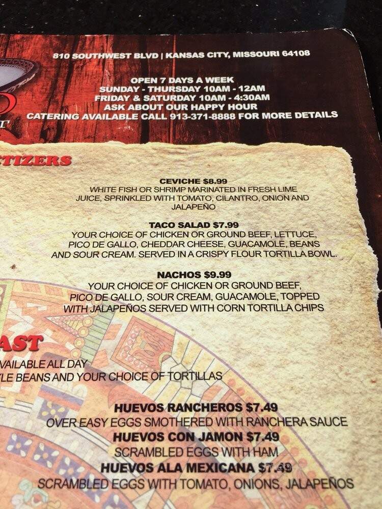 El Pueblito - Kansas City, MO menu_pic