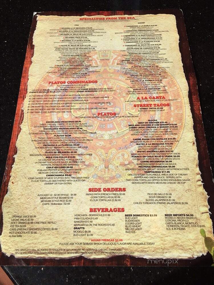 El Pueblito - Kansas City, MO menu_pic