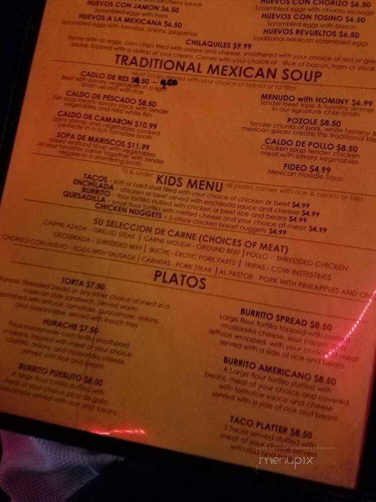 El Pueblito - Kansas City, MO menu_pic