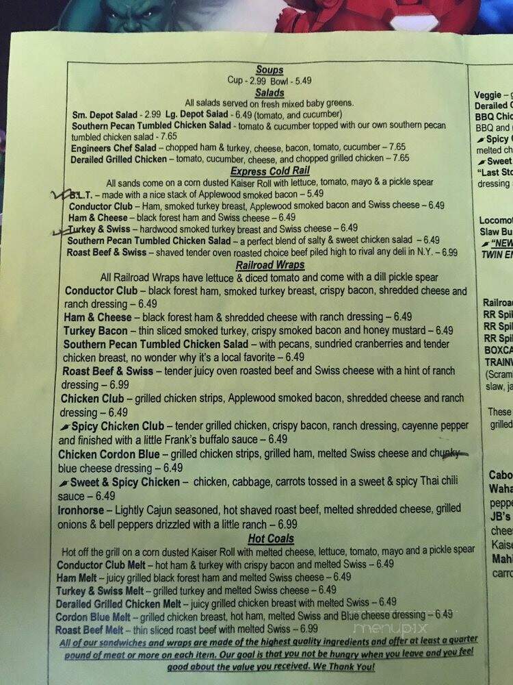 The Railroad Cafe - Fort Valley, GA menu_pic