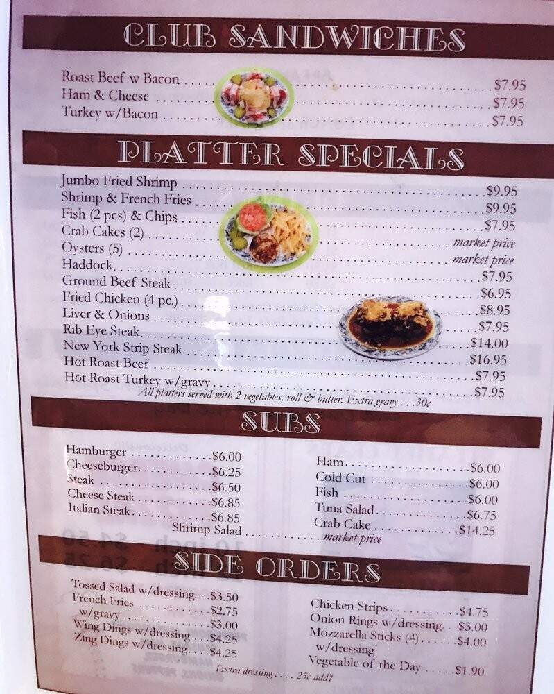 Ernie's Place - Westminster, MD menu_pic