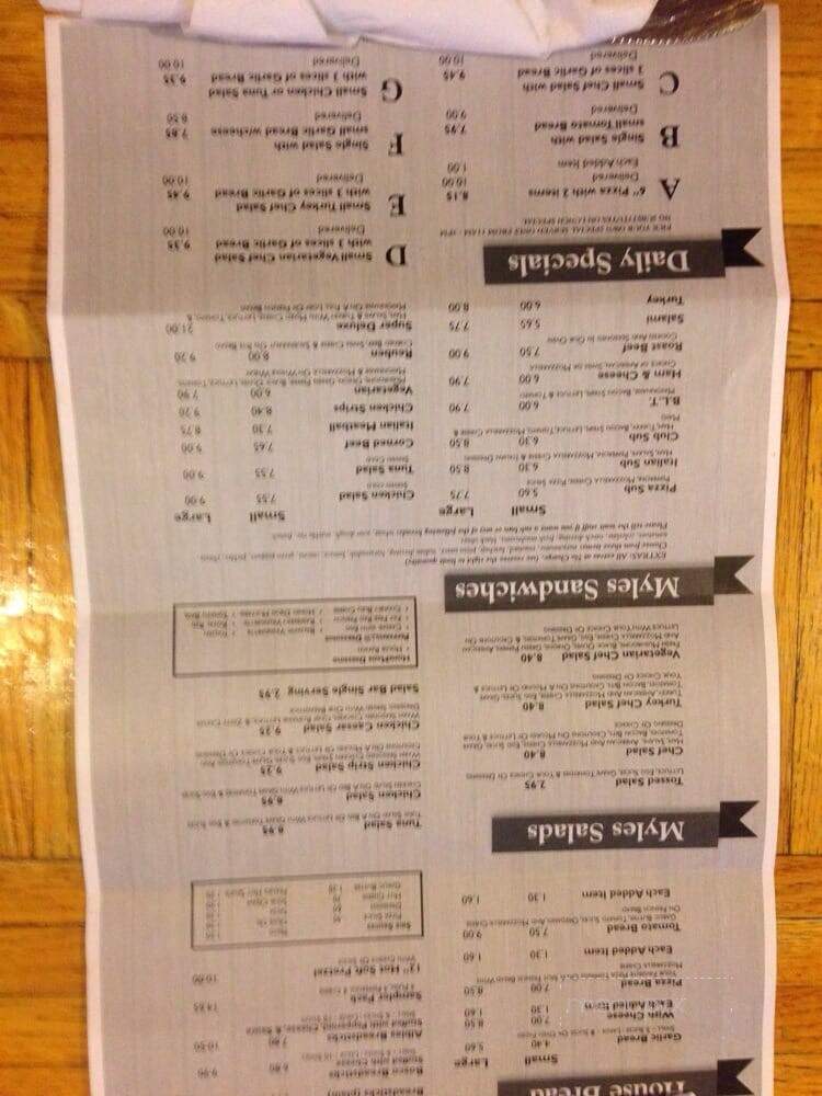 Myles' Pizza Pub & Sub Shop - Bowling Green, OH menu_pic