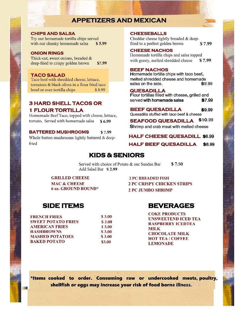 Danny's Sports Spot - Cherokee, IA menu_pic