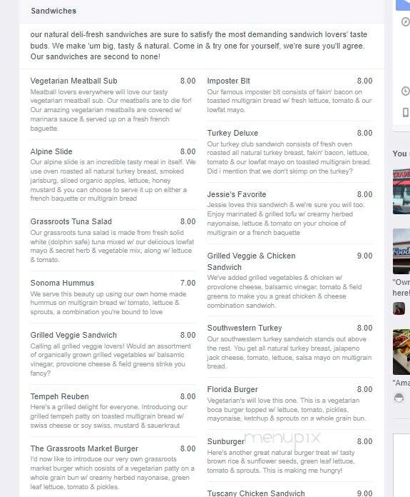 Grassroots Natural Market - Denville, NJ menu_pic
