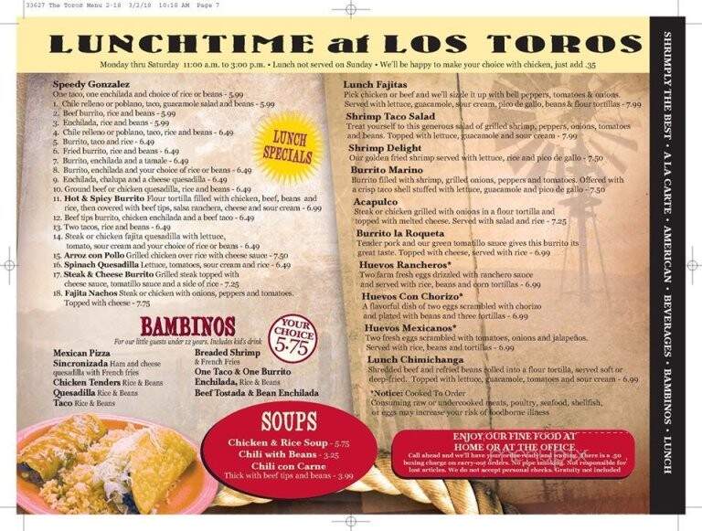Los Toros - Brownsburg, IN menu_pic