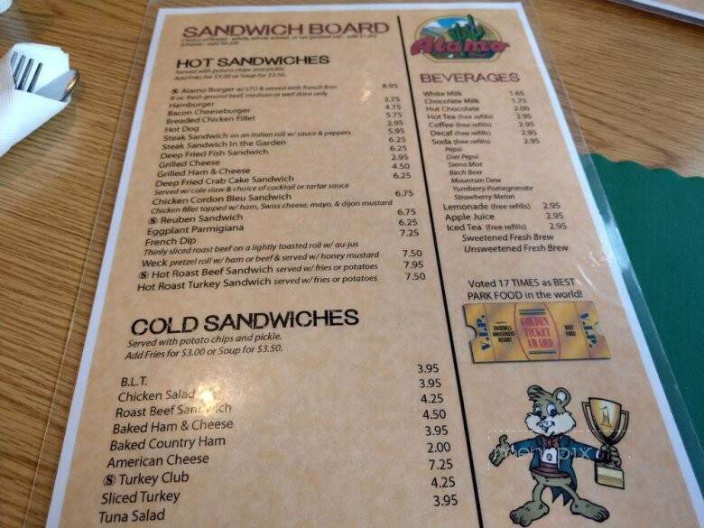 Alamo Restaurant - Elysburg, PA menu_pic