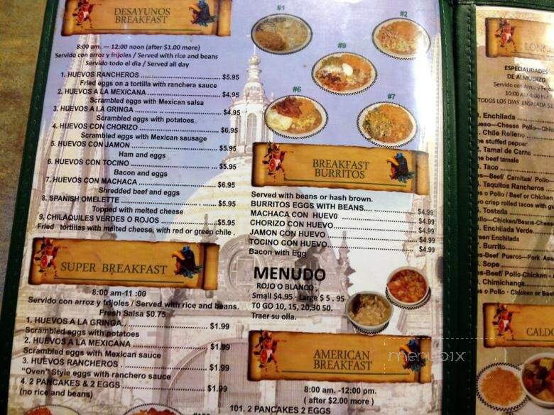 Casa Jimenez - Barstow, CA menu_pic