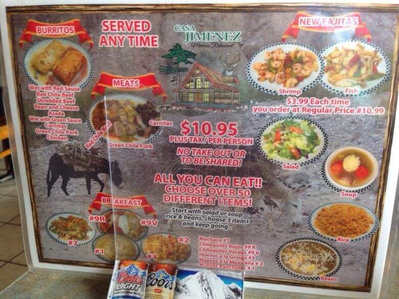 Casa Jimenez - Barstow, CA menu_pic
