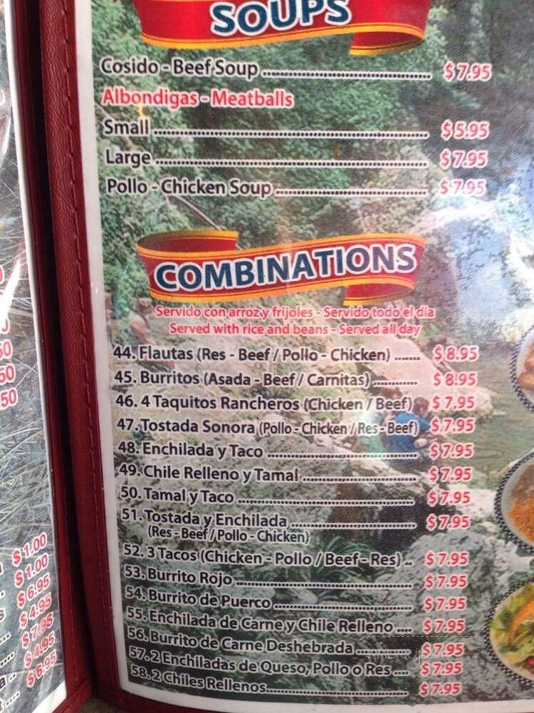 Casa Jimenez - Barstow, CA menu_pic