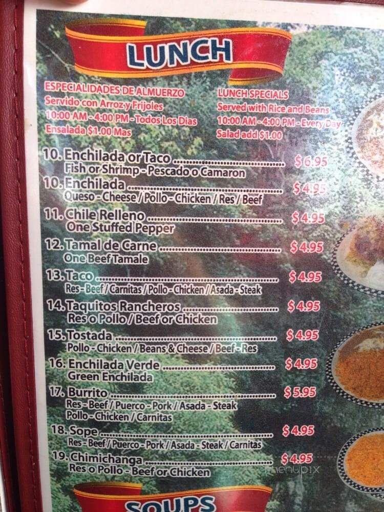 Casa Jimenez - Barstow, CA menu_pic