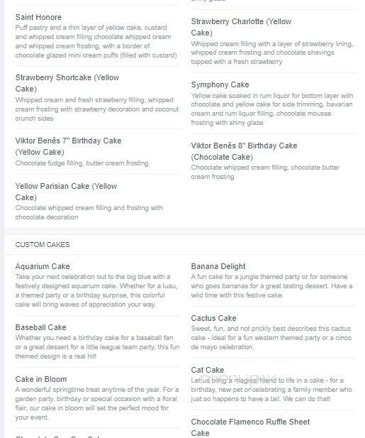 Viktor Benes Bakery - Los Angeles, CA menu_pic