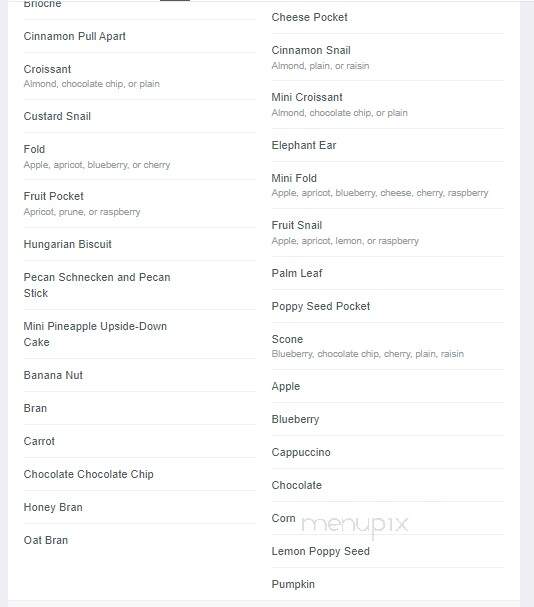 Viktor Benes Bakery - Los Angeles, CA menu_pic