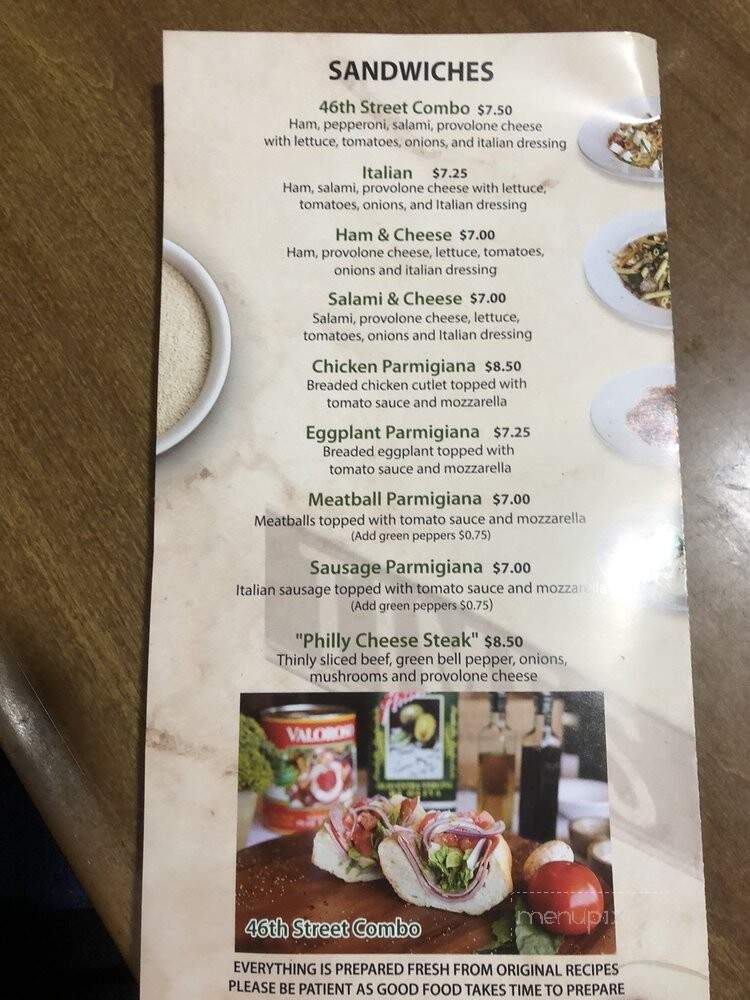 46th St. New York Style Pizzaria - Bulverde, TX menu_pic
