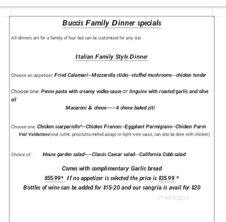 Bucci Brothers Deli - Mahopac, NY menu_pic