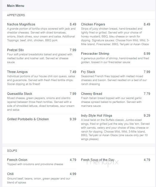 Alibi's Bar & Grill - Indianapolis, IN menu_pic