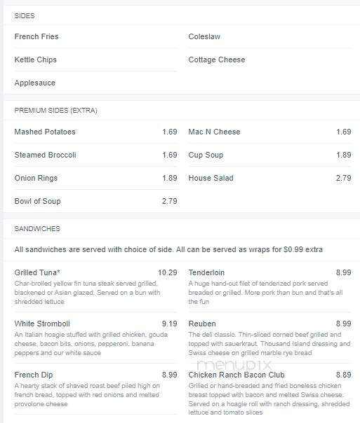 Alibi's Bar & Grill - Indianapolis, IN menu_pic