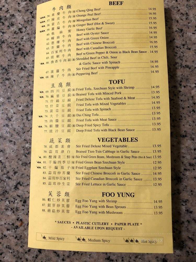 ChongQing on Robson - Vancouver, BC menu_pic