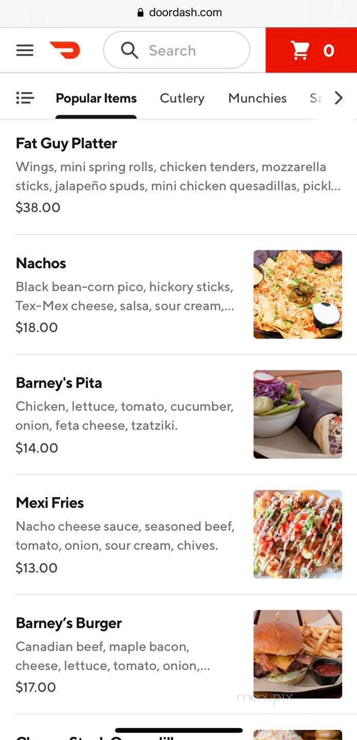 Barneys - London, ON menu_pic