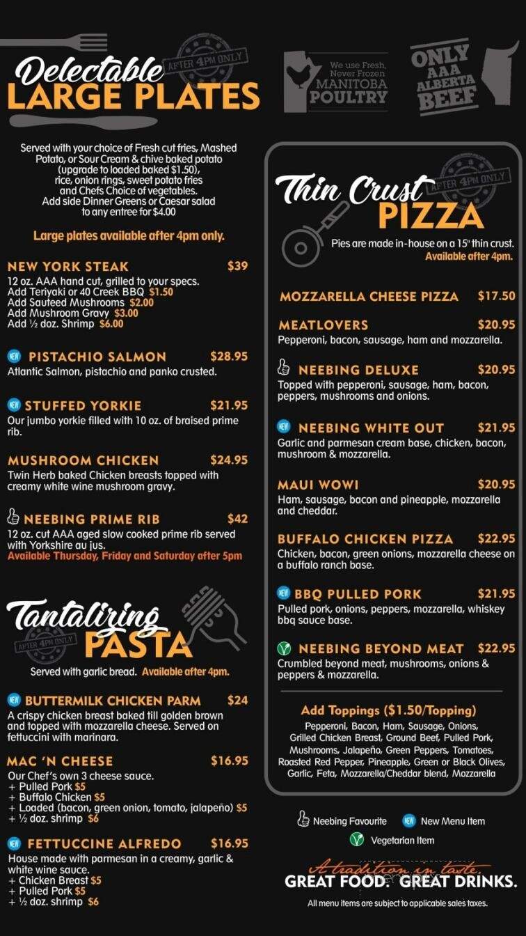 Neebing Roadhouse - Thunder Bay, ON menu_pic