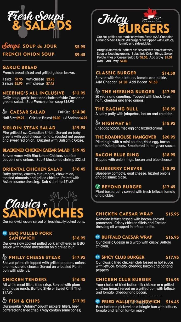 Neebing Roadhouse - Thunder Bay, ON menu_pic