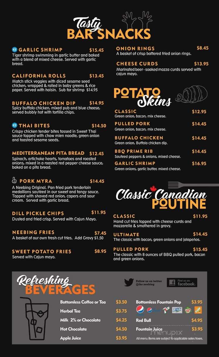 Neebing Roadhouse - Thunder Bay, ON menu_pic