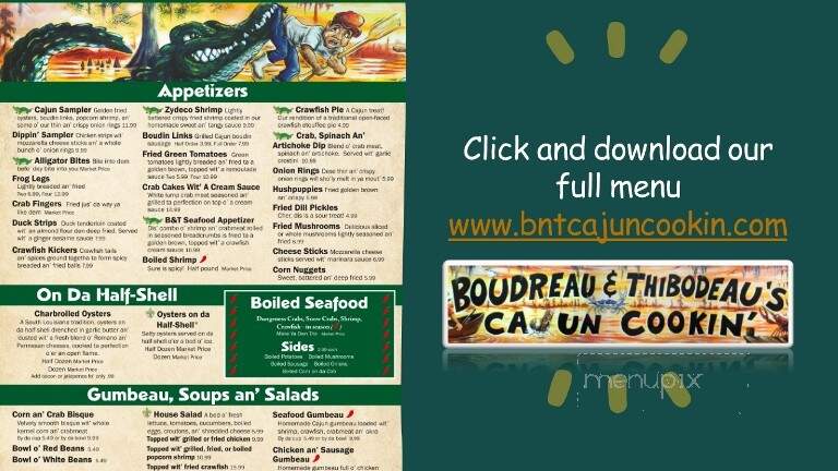 Boudreau & Thibodeau's Cajun - Houma, LA menu_pic