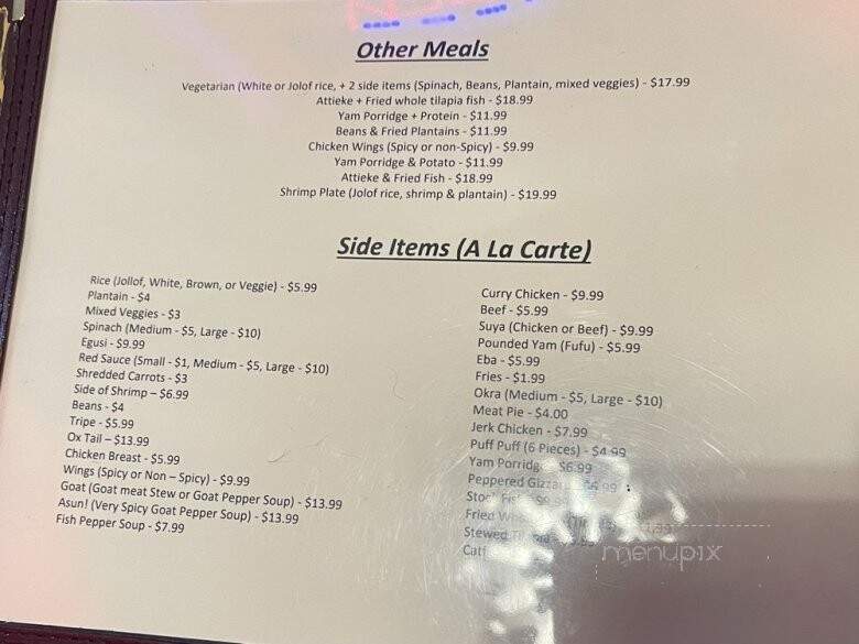 African Palace - Florissant, MO menu_pic