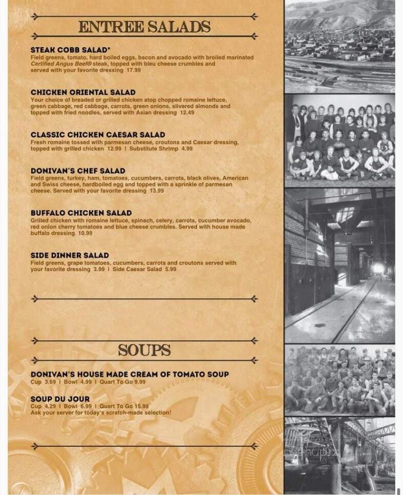 Donivan's - Anaconda, MT menu_pic