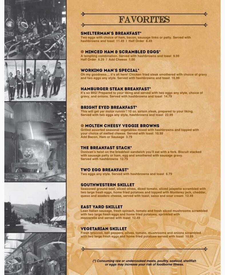 Donivan's - Anaconda, MT menu_pic