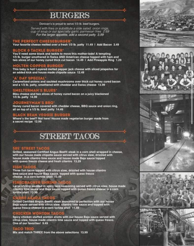 Donivan's - Anaconda, MT menu_pic
