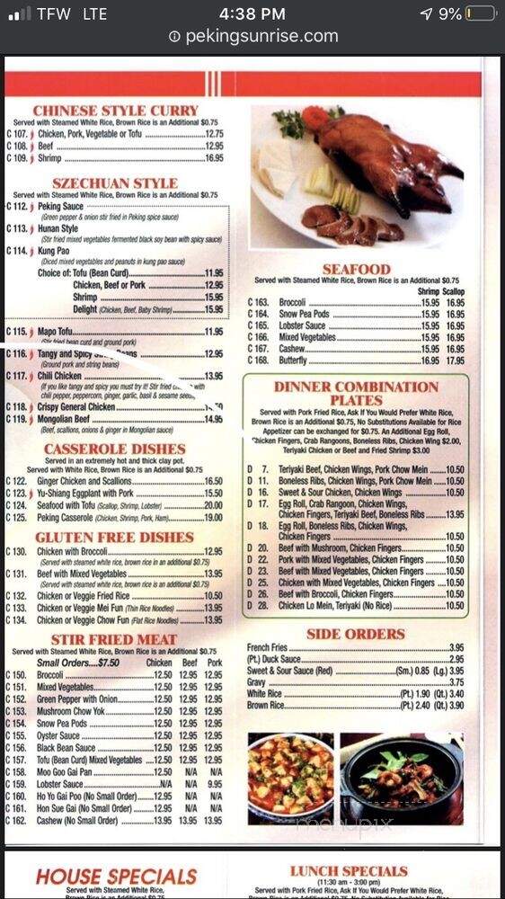 Peking Restaurant - North Conway, NH menu_pic