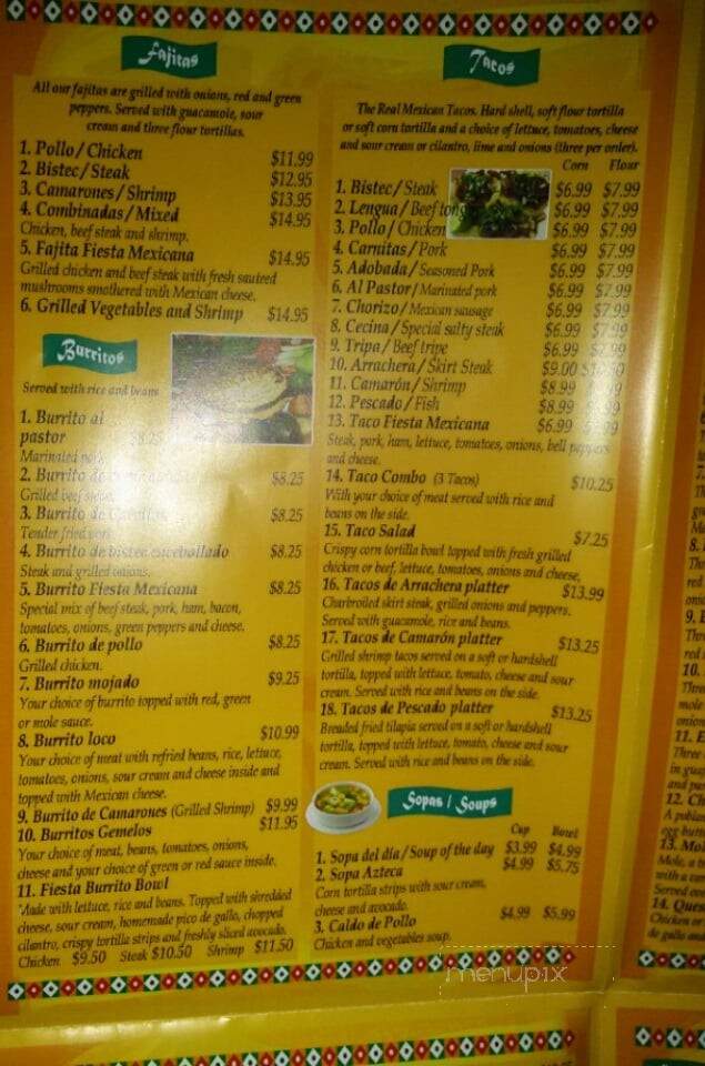Fiesta Mexicana - Hammonton, NJ menu_pic