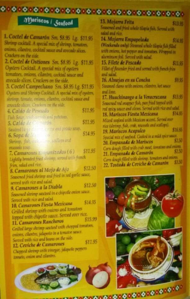 Fiesta Mexicana - Hammonton, NJ menu_pic