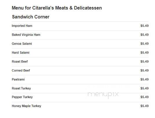 Citarella's Meats & Deli - Red Bank, NJ menu_pic