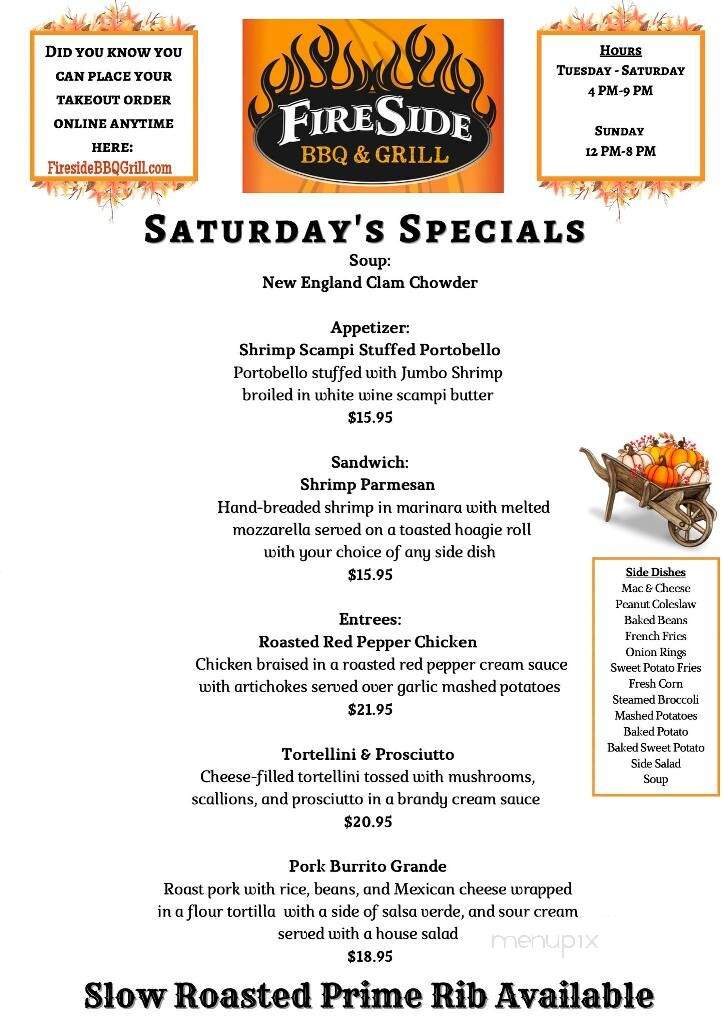 Fireside Barbecue & Grill - Salt Point, NY menu_pic