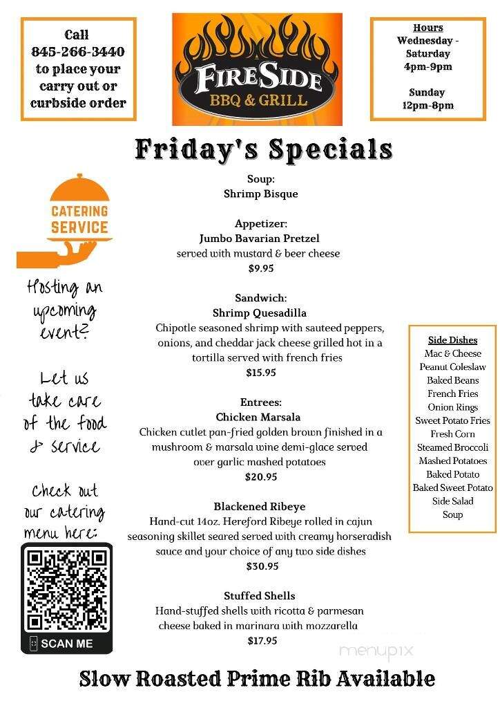 Fireside Barbecue & Grill - Salt Point, NY menu_pic
